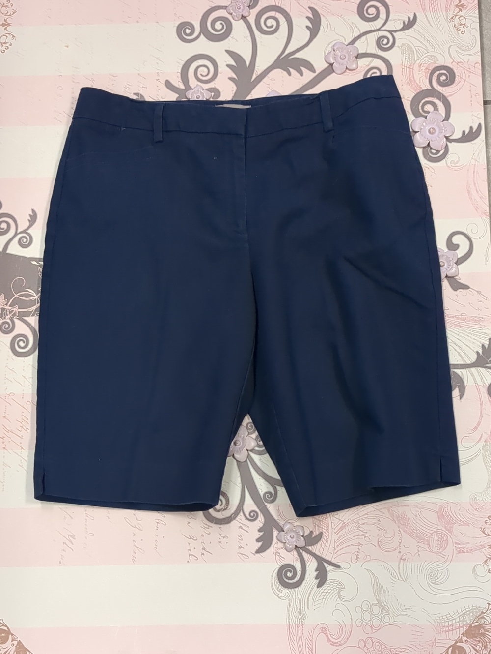 Chico's Navy Tailored Bermuda Shorts